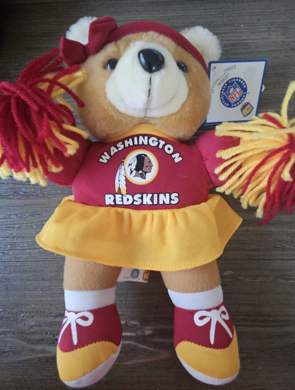 VTG NWT NFL Washington Redskins Plush Cheer Bear 11" Stuffed Animal